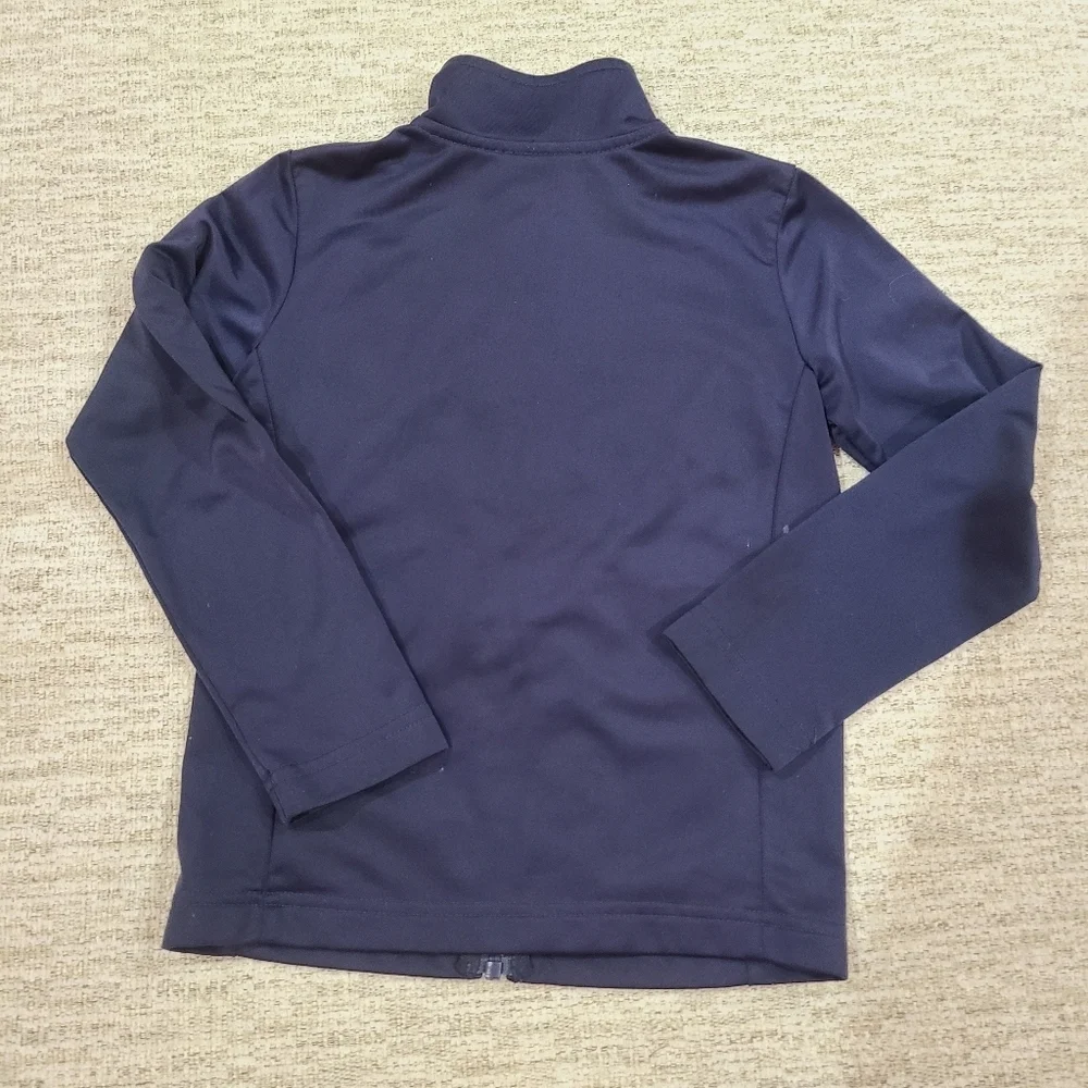 Nike Boys Navy Blue Full Zip Up Track Jacket Size 2T Pockets Logo Collared Long